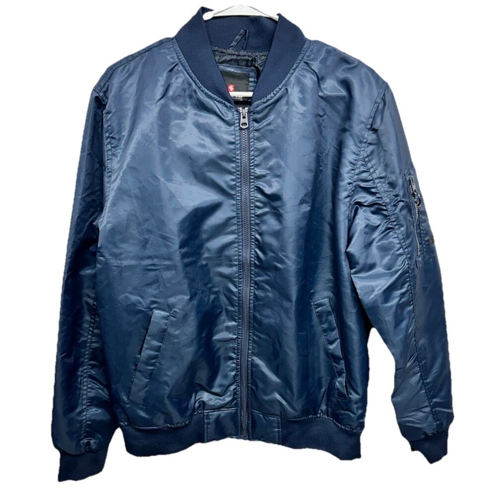Southpole Mens Bomber Jacket Size Large Full Zip Navy Blue